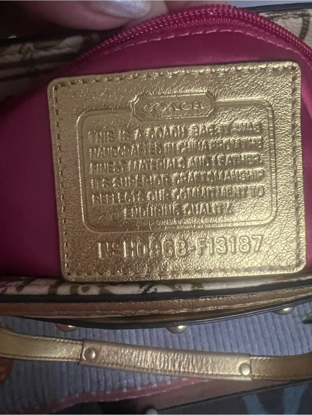 Coach 2009 Heritage Tattersall Graffiti Golden Tote Bag & Matching Wristlet